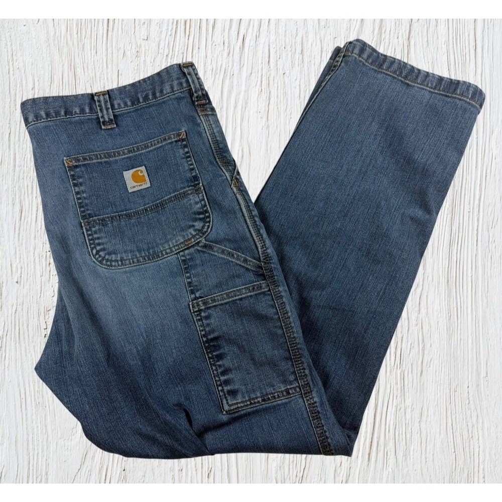 Carhartt Utility Jeans Mens 40x32 Blue Denim Relaxed Fit Work Pants